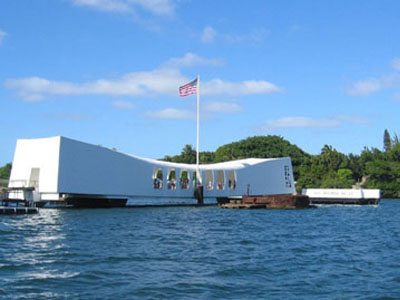 Oahu sights from Maui Arizona Memorial