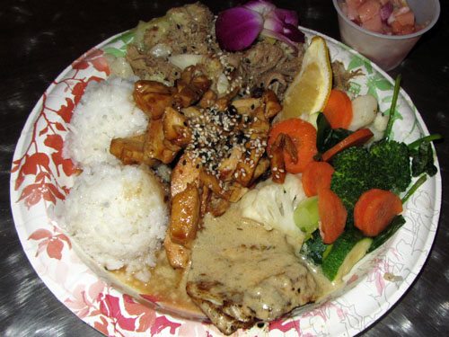 CJ Deli Hawaiian dinner plate