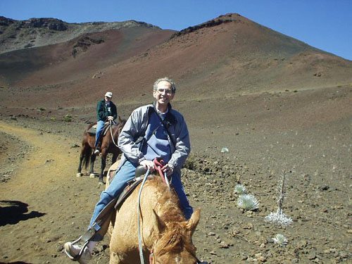 Horseback riding in the crater