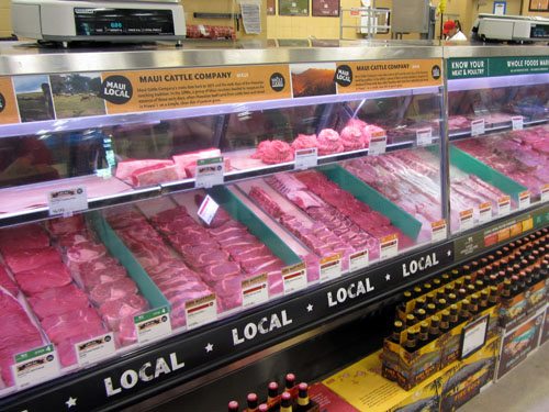 Meat counter Maui Whole Food grocery store