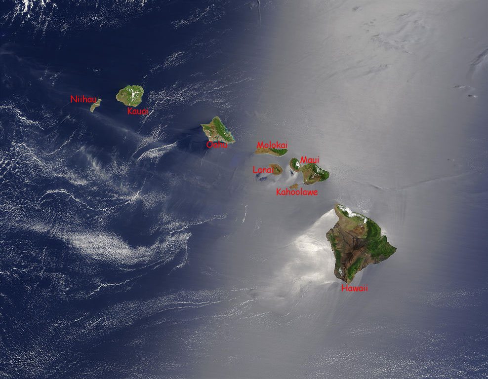 Hawaiian islands from space