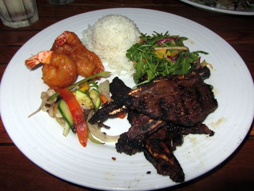 Koas grill Maui restaurant ribs shrimp