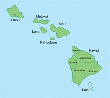 Map of Loihi Hawaiian island
