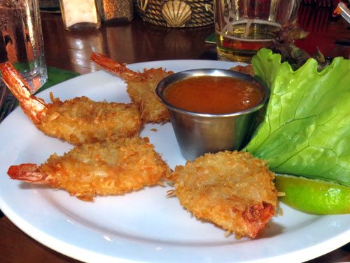 Lahaina Yacht Club coconut shrimp appetizer