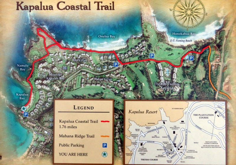 Kapalua Coastal Trail map