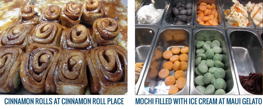 Cinnamon rolls and gelato