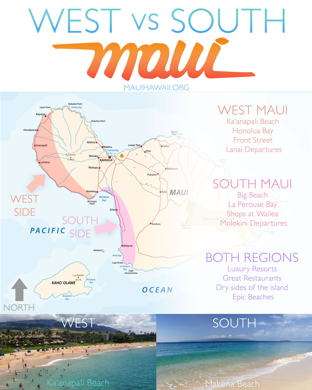 West and South Maui map