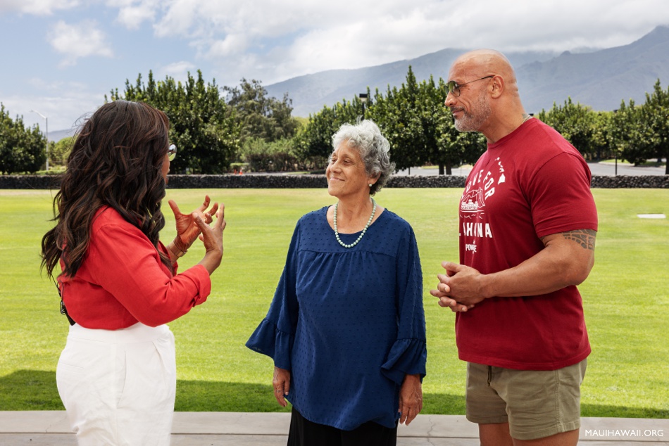 Oprah and Dwayne Johnson Maui